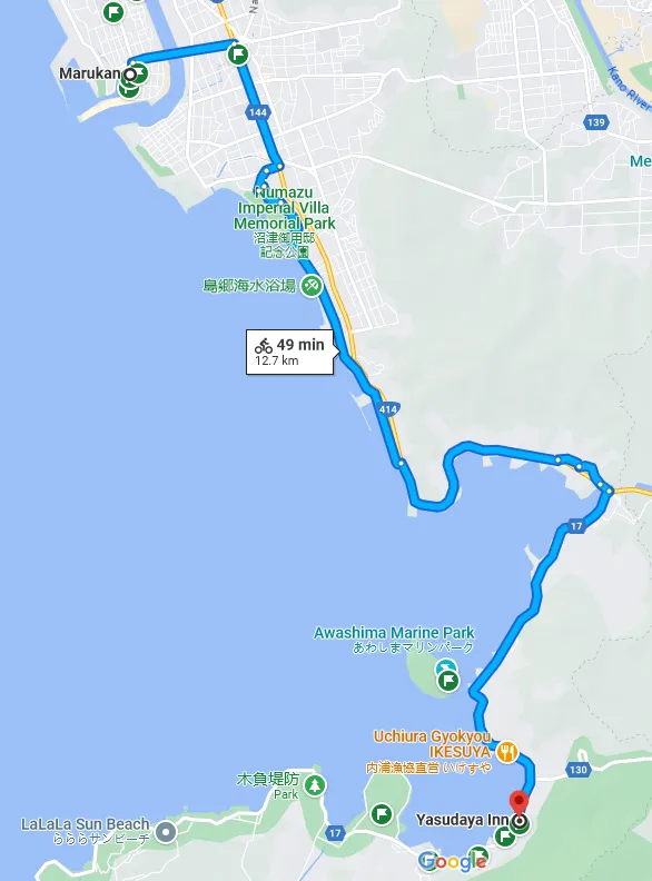 The route we would have to take.